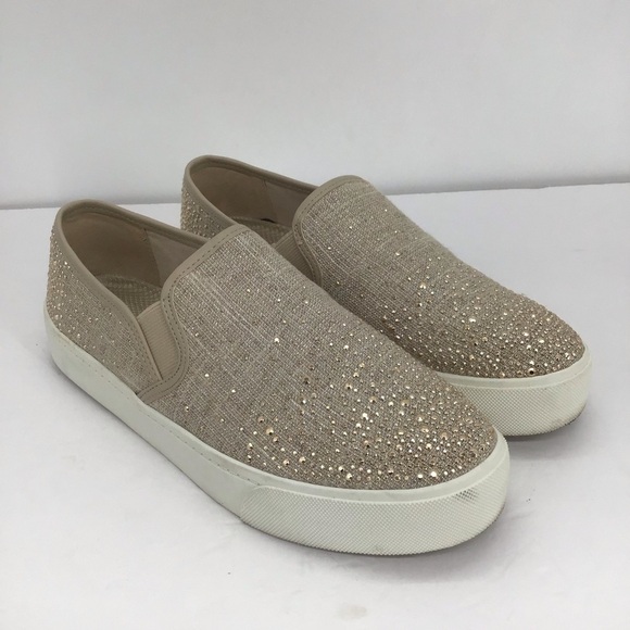 Alex Marie Women’s Rinestone Gold Slip-On Sneakers Shoes Casual Comfort Size 7 - Picture 2 of 8